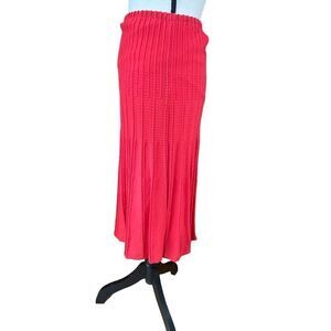 Red Stizzoli Pleated Pointelle Skirt Italy